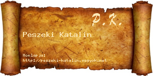 Peszeki Katalin névjegykártya
